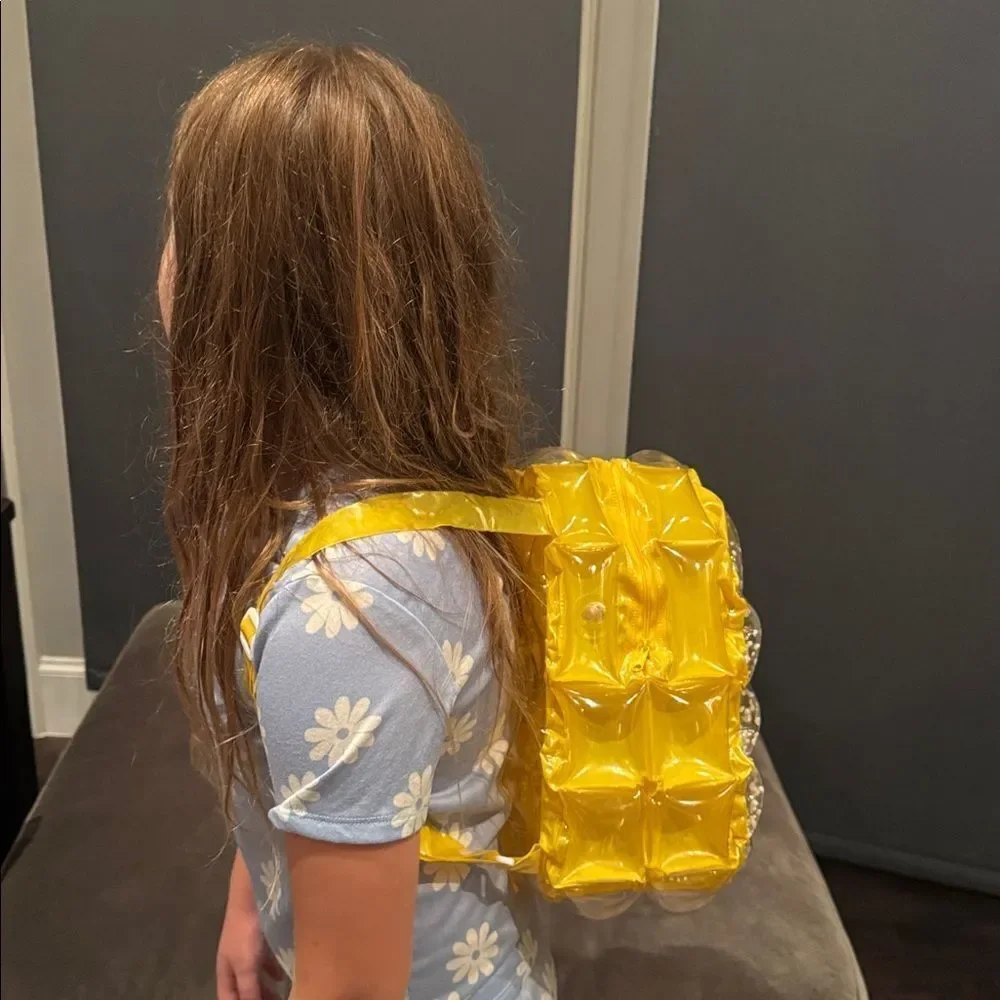 Yellow Inflatable 90’s Retro Bubble BackPack Foam Ball One Size VINTAGE